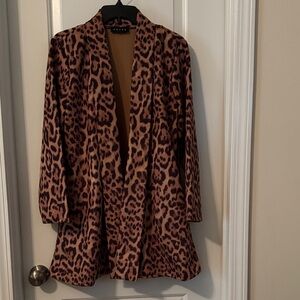 Weavz Women's Brown Leopard Teddy Jacket